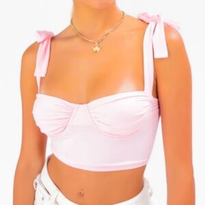 adika pink bustier crop top